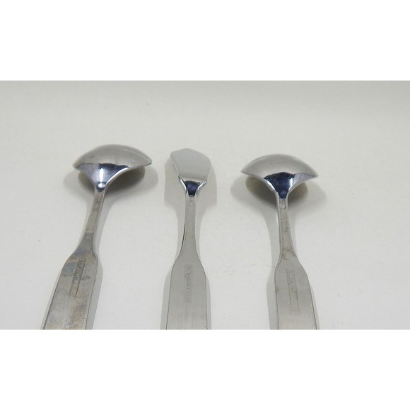 Reed And Barton Select Fiddler Sugar Spoons and Butter Knife Set of 3 - Picture 4 of 7